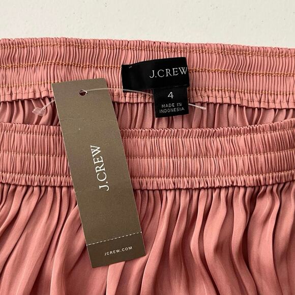 J. Crew Side-Slit Featherweight Crinkle Satin Maxi Skirt Pockets Pink Size 4 NWT - Picture 6 of 11